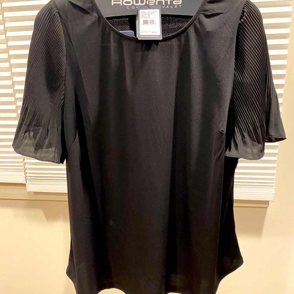 Adrianna Papell Black Top with Flutter Sleeves